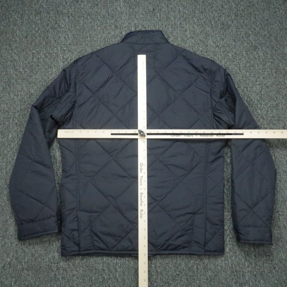 J Crew Jacket Mens Medium Blue Full Zip Snap Quilted Chore Barn Lined Insulated - Picture 6 of 9